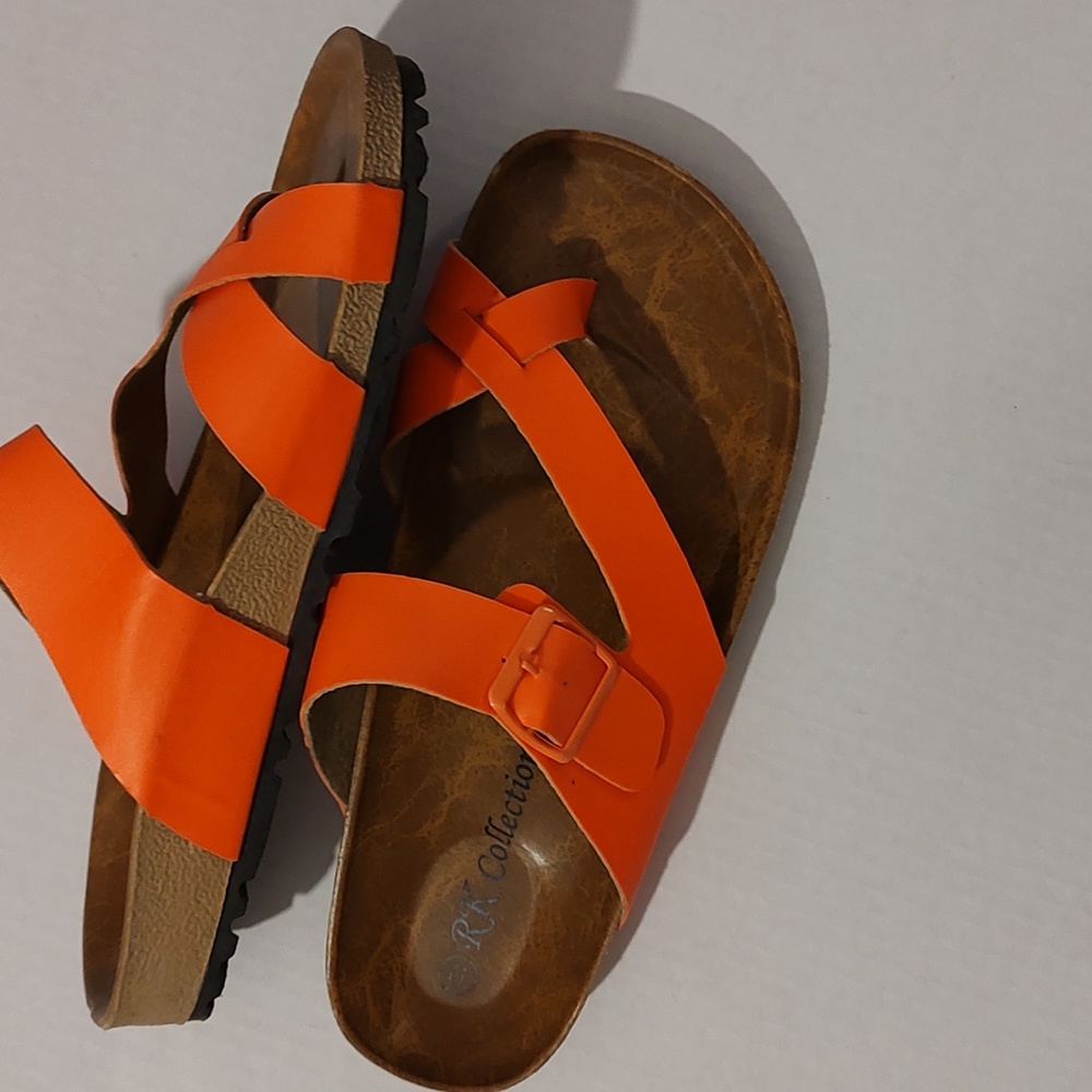New Neon Orange RK Collection Sandals sz 9. - Picture 3 of 5